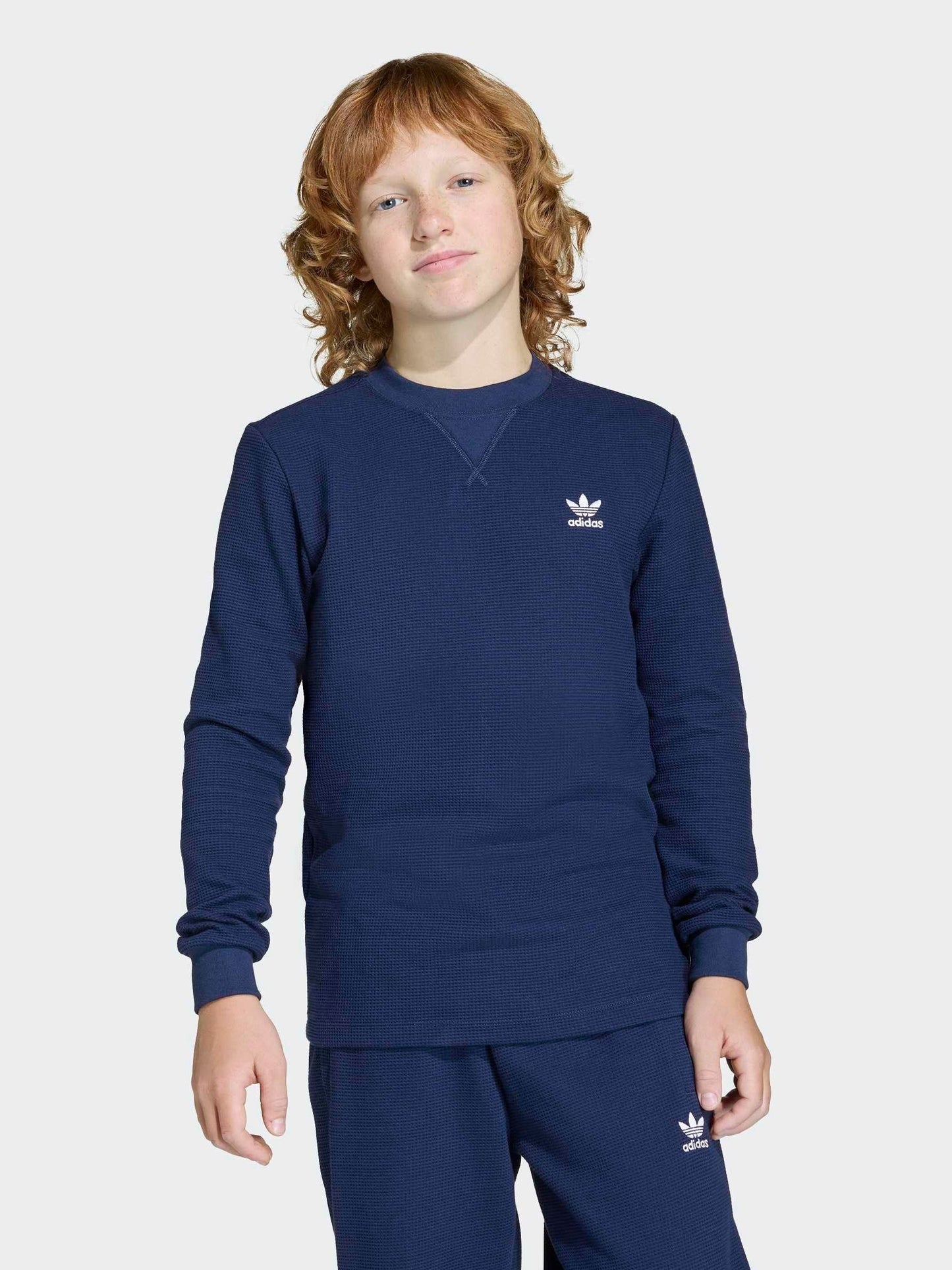 Dsiney Kidz - adidas Originals Blue Waffle Long Sleeved Top image 1