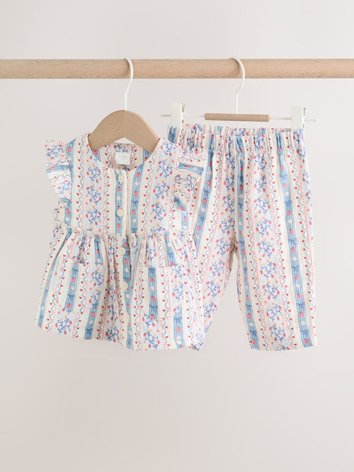 Dsiney Kidz - White Strawberry Baby Woven Top and Trousers Set 2 Piece (0mths-2yrs) image 1