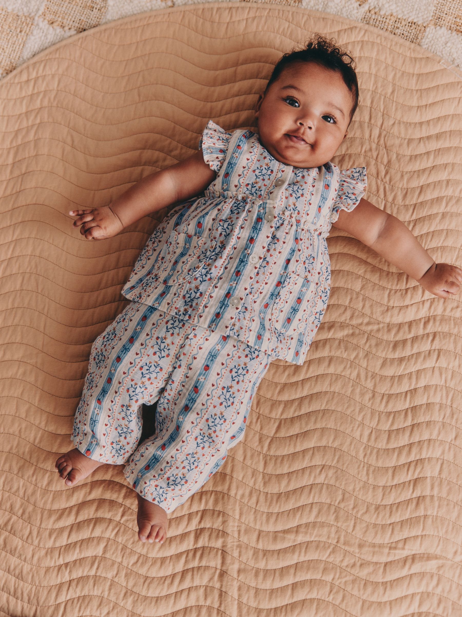 White Strawberry Baby Woven Top and Trousers Set 2 Piece (0mths-2yrs) image 2