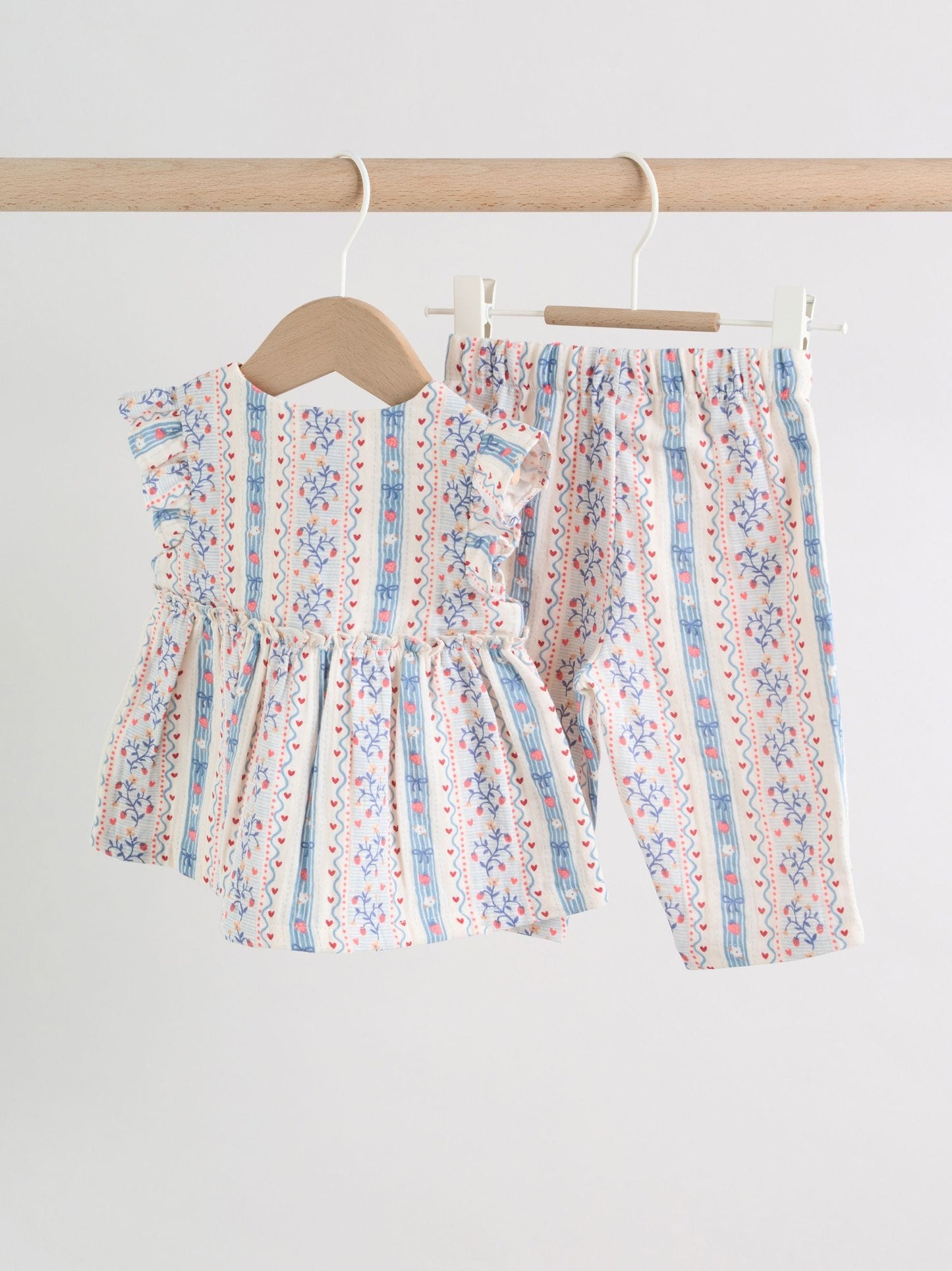 White Strawberry Baby Woven Top and Trousers Set 2 Piece (0mths-2yrs) image 5