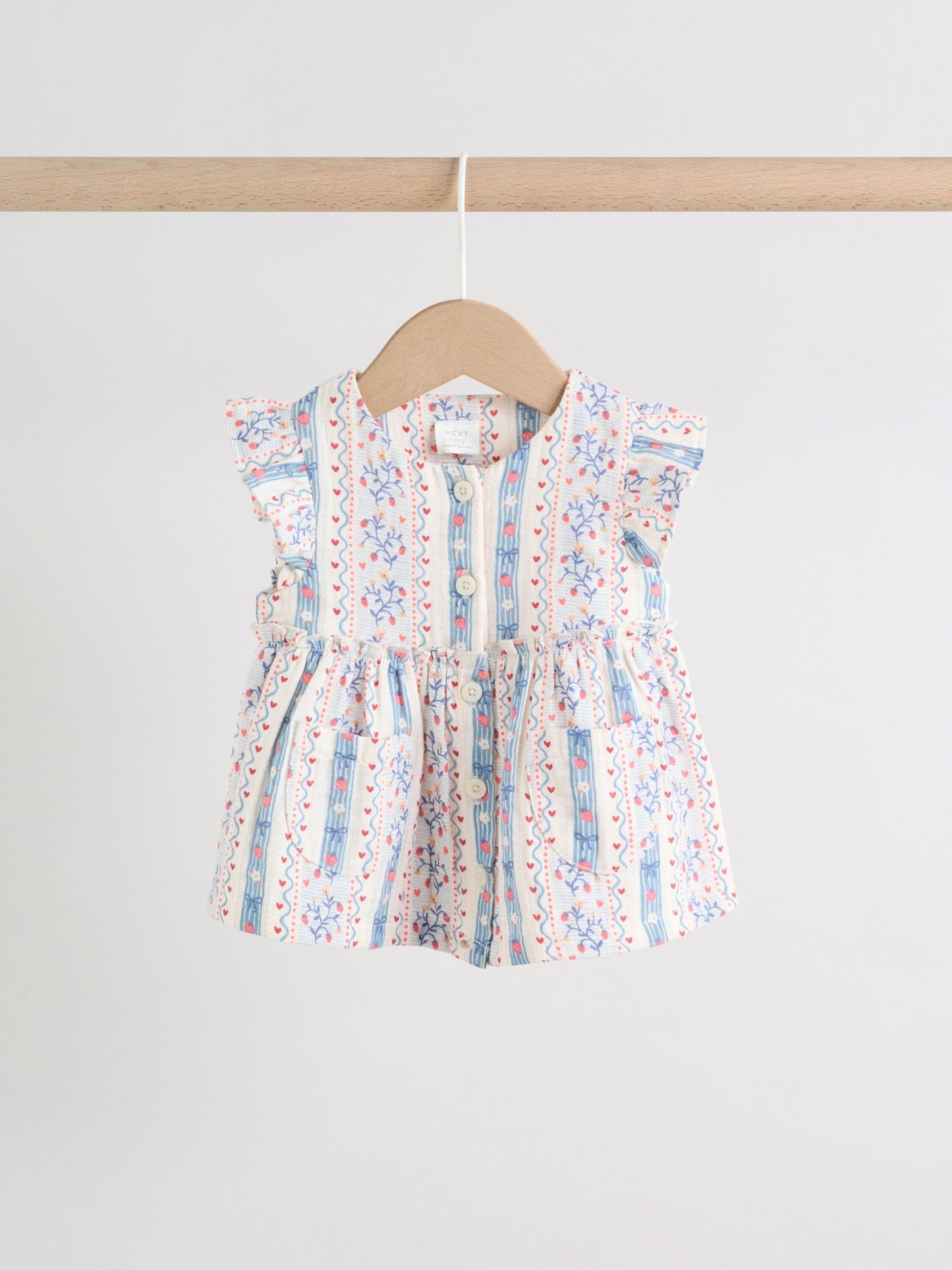 White Strawberry Baby Woven Top and Trousers Set 2 Piece (0mths-2yrs) image 6