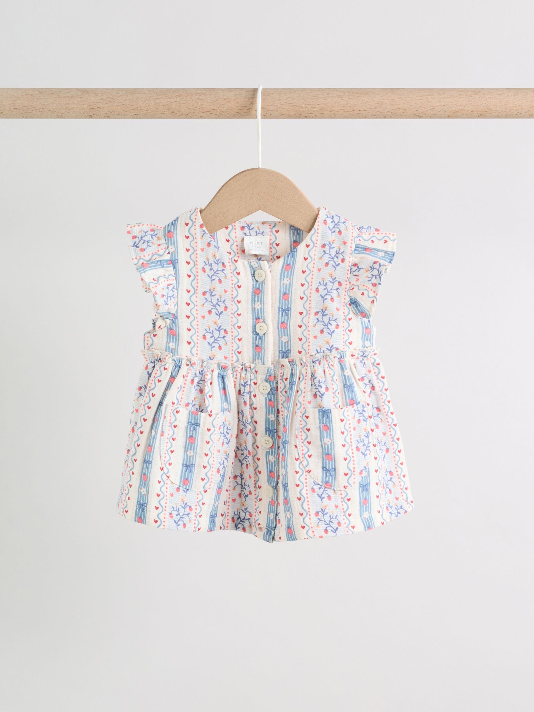 White Strawberry Baby Woven Top and Trousers Set 2 Piece (0mths-2yrs) image 6
