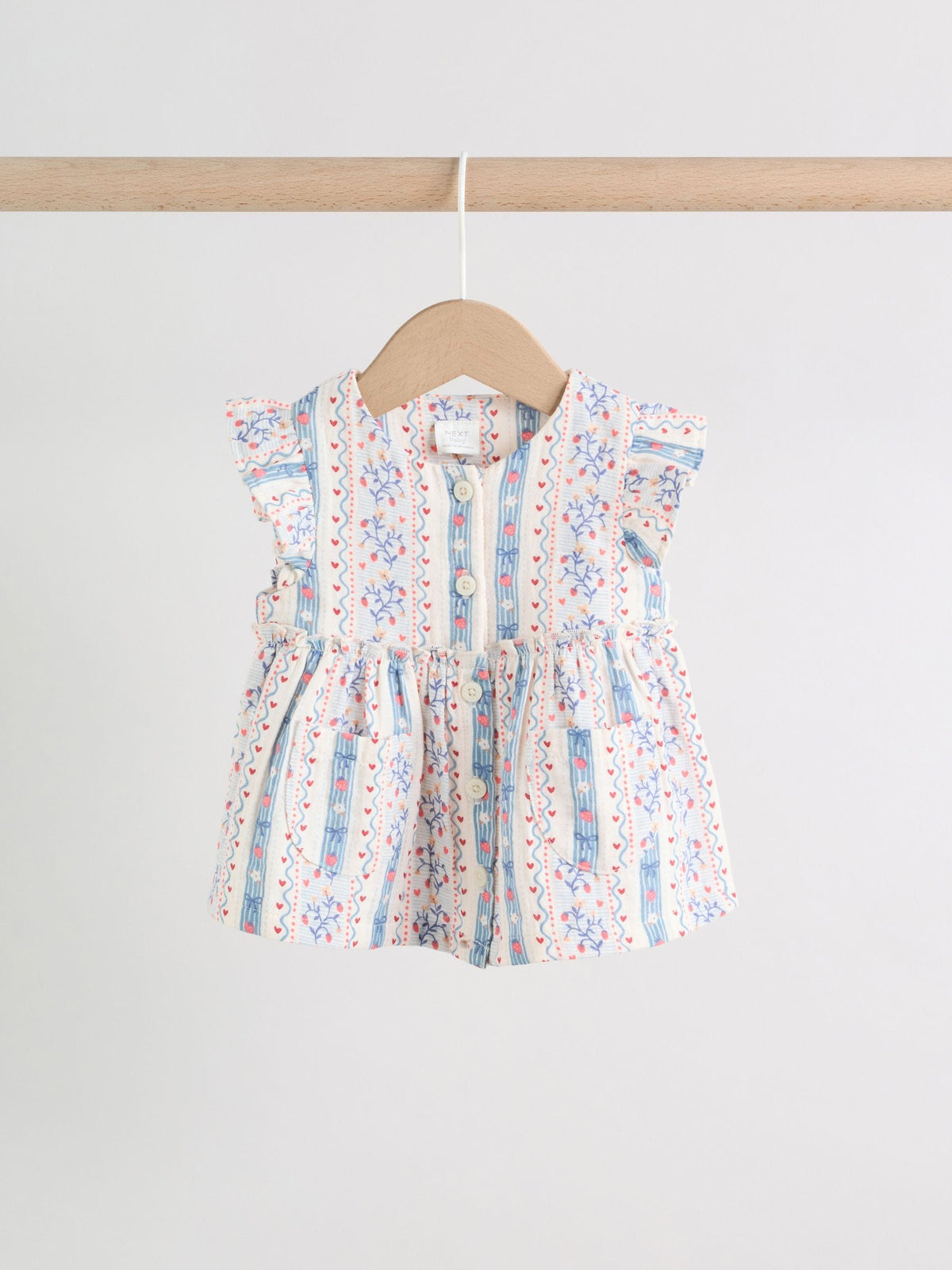 Dsiney Kidz - White Strawberry Baby Woven Top and Trousers Set 2 Piece (0mths-2yrs) image 6