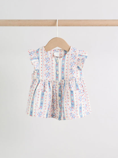White Strawberry Baby Woven Top and Trousers Set 2 Piece (0mths-2yrs) image 6