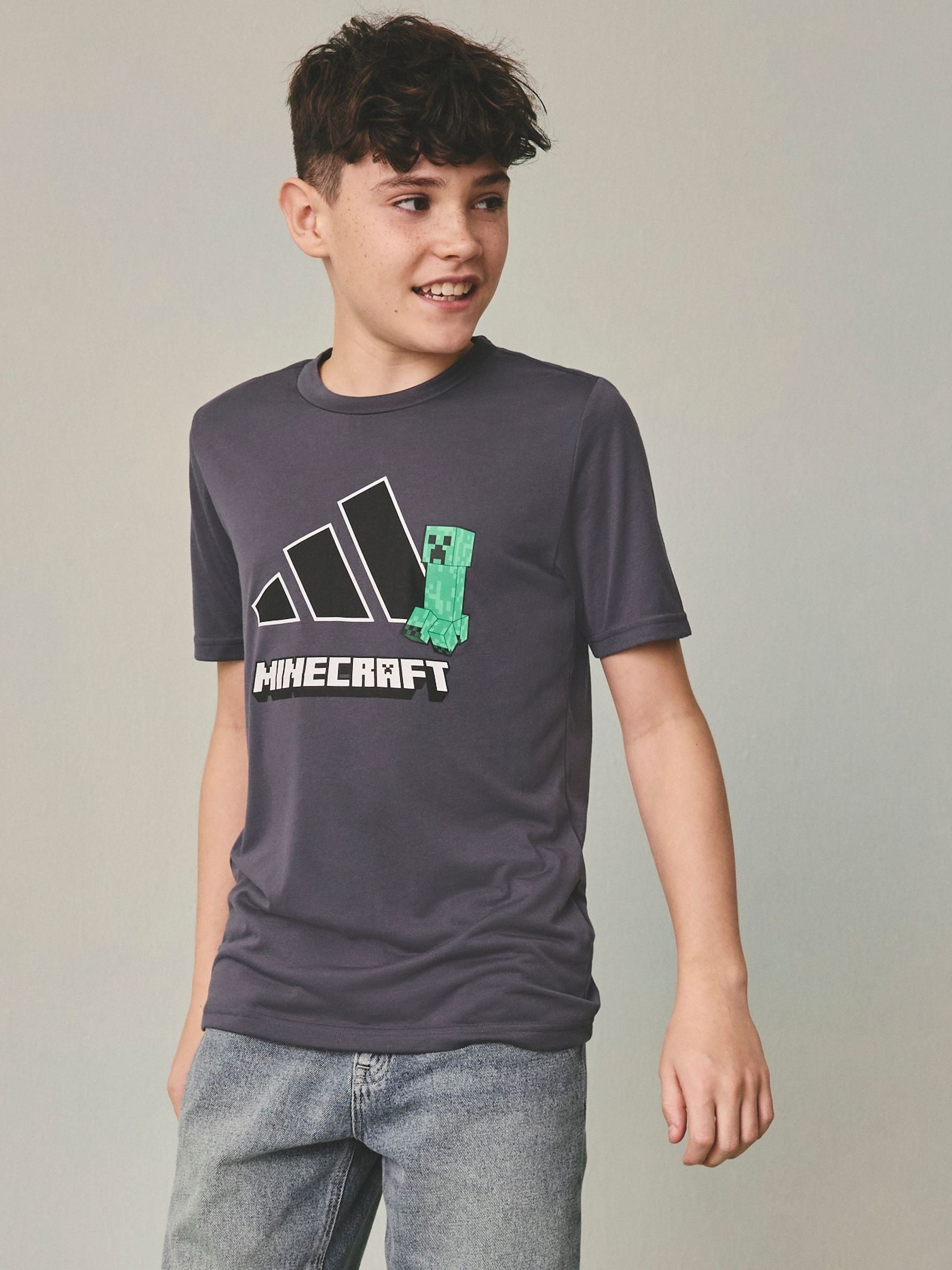 Dsiney Kidz - adidas Grey Minecraft Training Climacool T-Shirt image 1