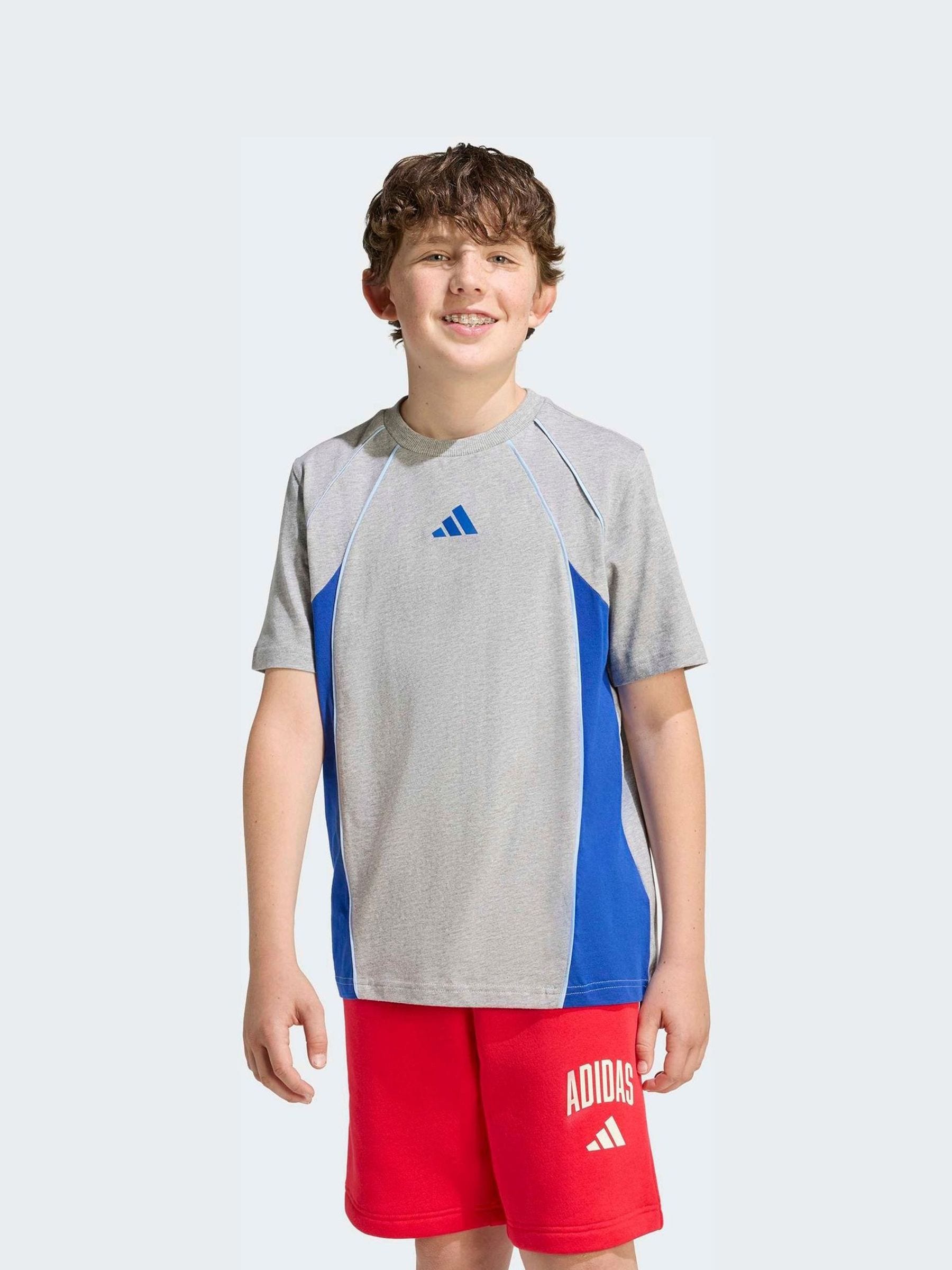 Dsiney Kidz - adidas Grey Colourblock T-Shirt image 1