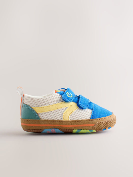 Blue Colourblock Touch Fastening Baby Trainers (0-2mths) image 2