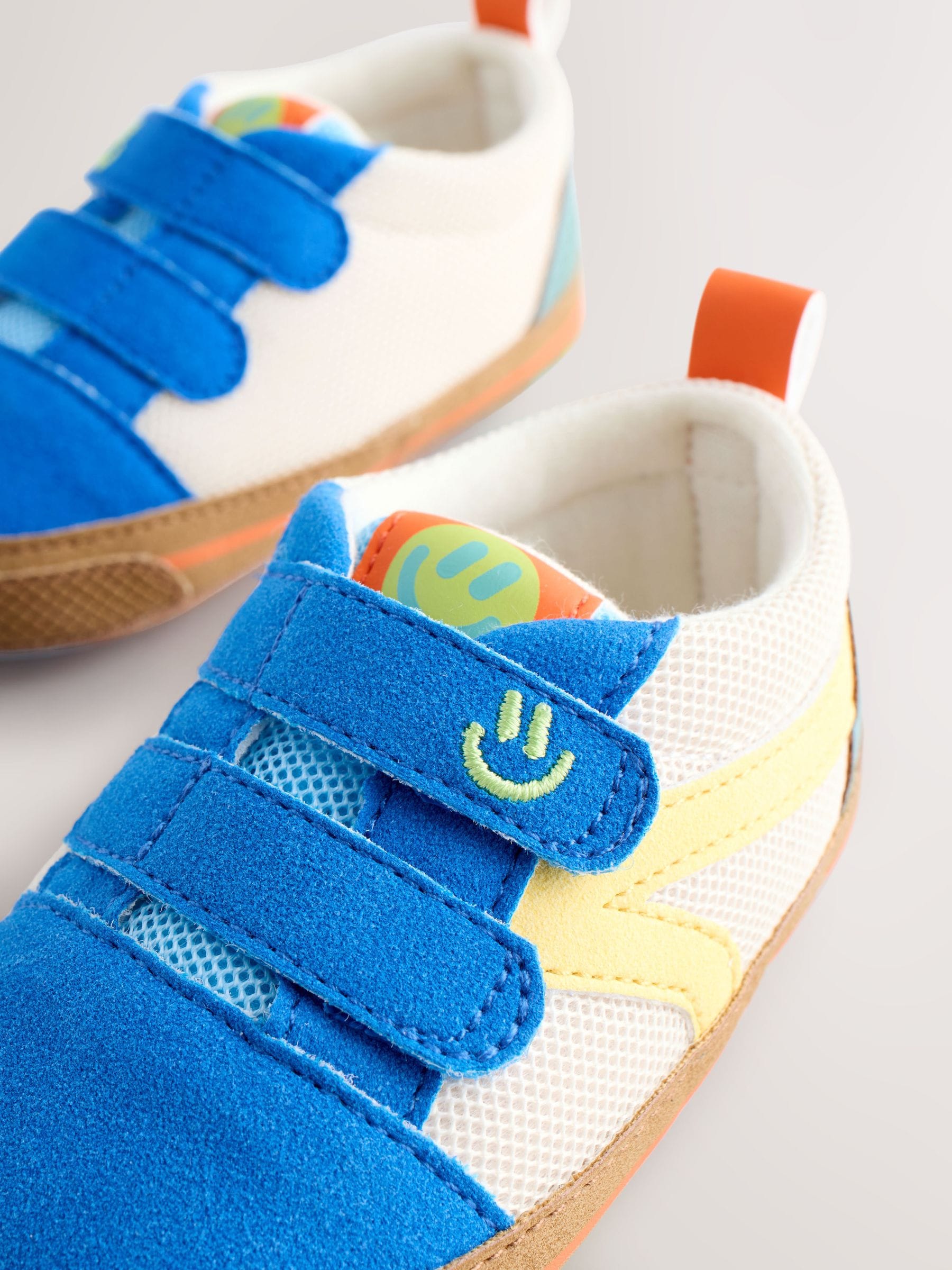 Blue Colourblock Touch Fastening Baby Trainers (0-2mths) image 4