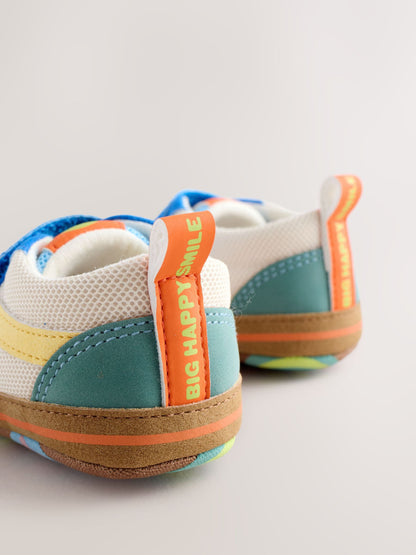 Blue Colourblock Touch Fastening Baby Trainers (0-2mths) image 5