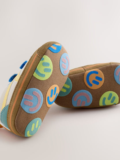 Blue Colourblock Touch Fastening Baby Trainers (0-2mths) image 5