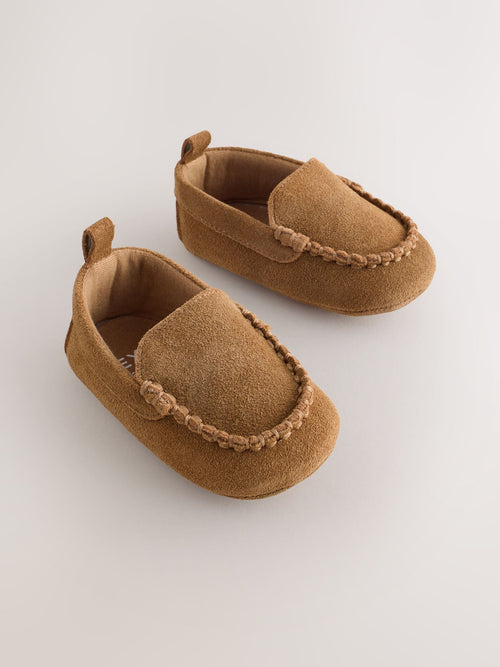 Tan Brown Baby Suede Shoes (0-2mths) image 1