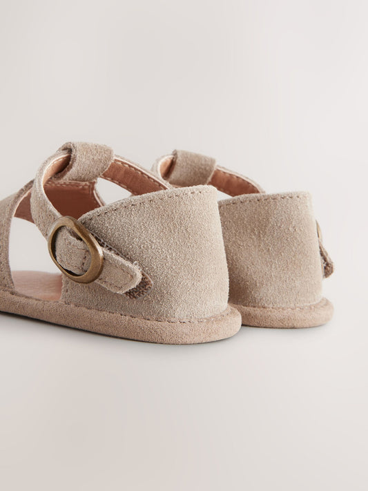 Neutral Leather Baby Sandals (0-2mths) image 2