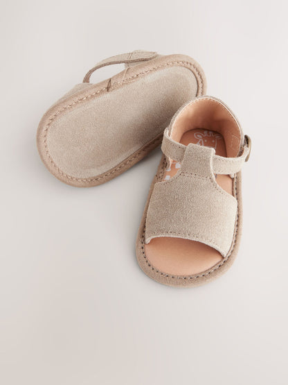 Neutral Leather Baby Sandals (0-2mths) image 4