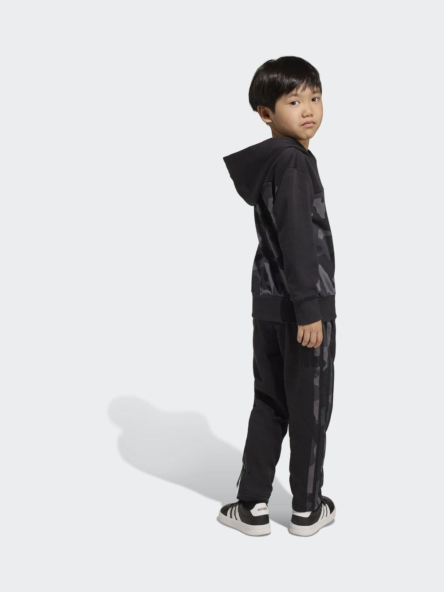 Dsiney Kidz - adidas Black Ground Essentials Camo Fleece Joggers Set Little Kids image 5