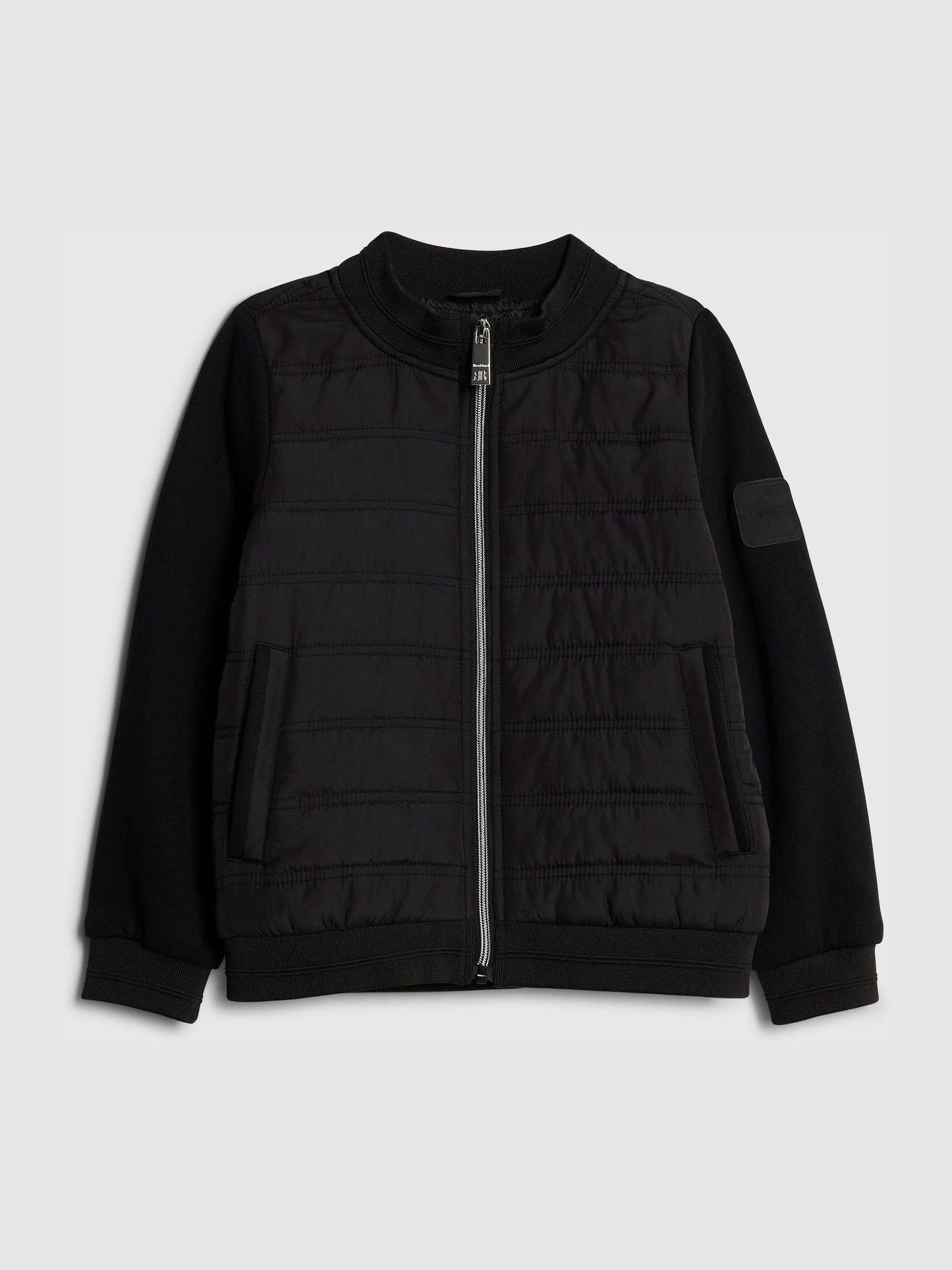 River Island Black Padded Hybrid Hoodie Jacket