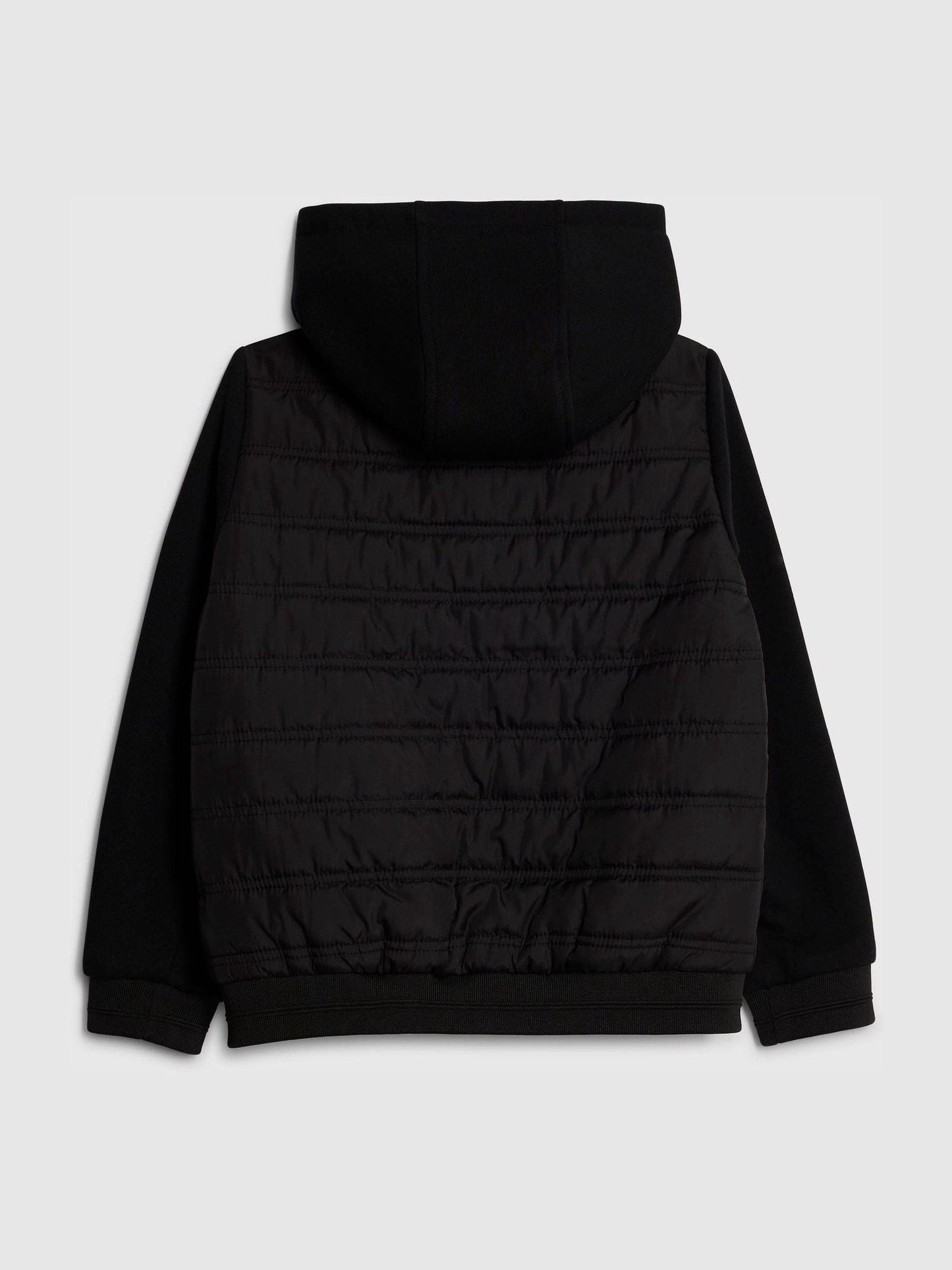 River Island Black Padded Hybrid Hoodie Jacket