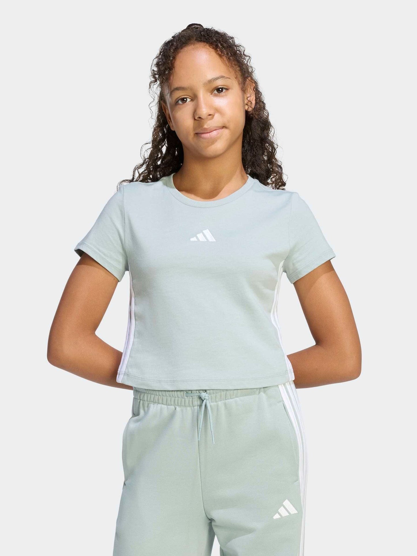 Dsiney Kidz - adidas Green 3-Stripes Essentials Baby T-Shirt image 1
