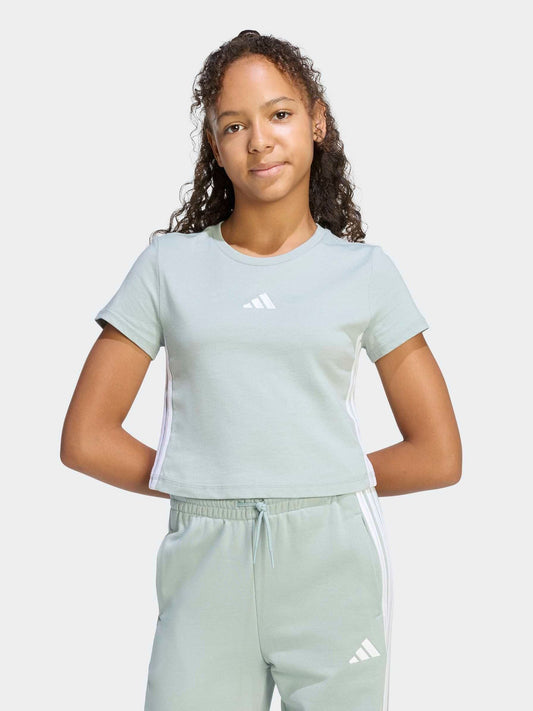Dsiney Kidz - adidas Green 3-Stripes Essentials Baby T-Shirt image 1