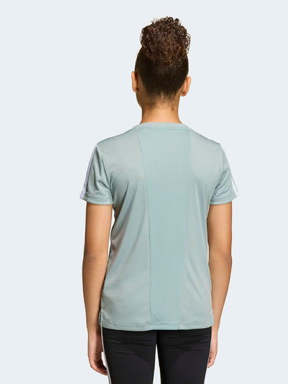 Dsiney Kidz - adidas Light Green Training Essentials 3-Stripes Kids T-Shirt image 2