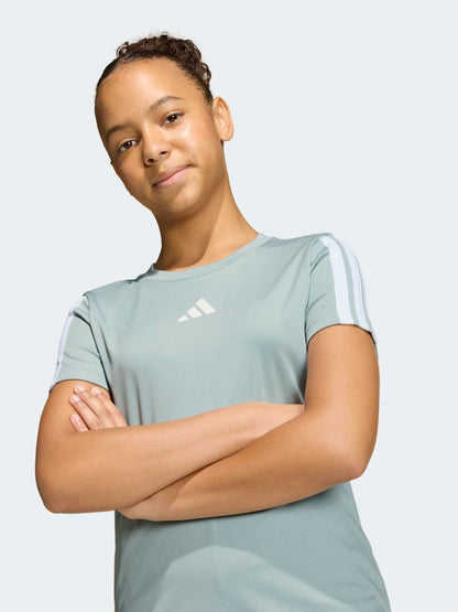 Dsiney Kidz - adidas Light Green Training Essentials 3-Stripes Kids T-Shirt image 4