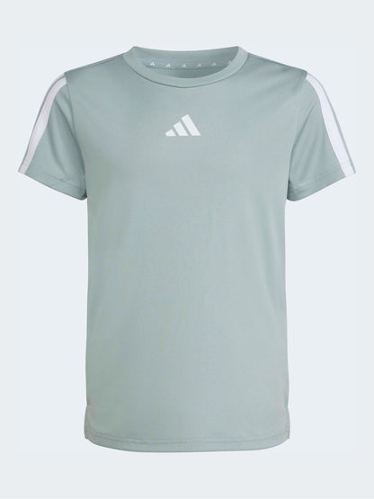 Dsiney Kidz - adidas Light Green Training Essentials 3-Stripes Kids T-Shirt image 6