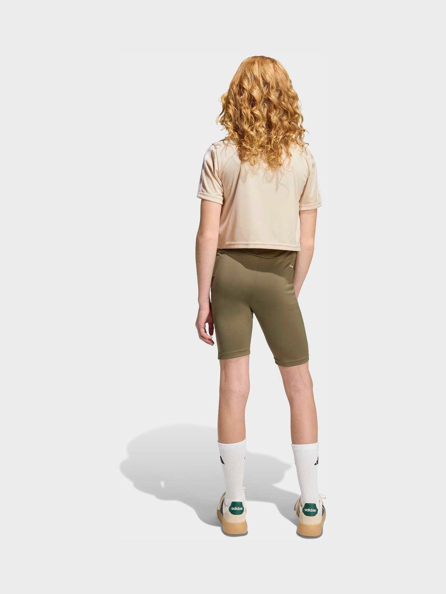 Dsiney Kidz - adidas Brown Train Essentials 3-Stripes T-Shirt and Bike Short Set Kids image 2