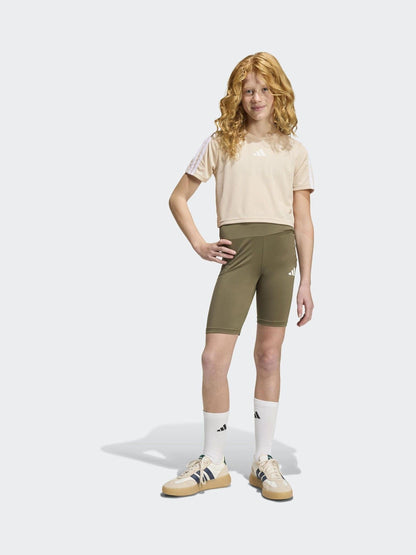 Dsiney Kidz - adidas Brown Train Essentials 3-Stripes T-Shirt and Bike Short Set Kids image 3