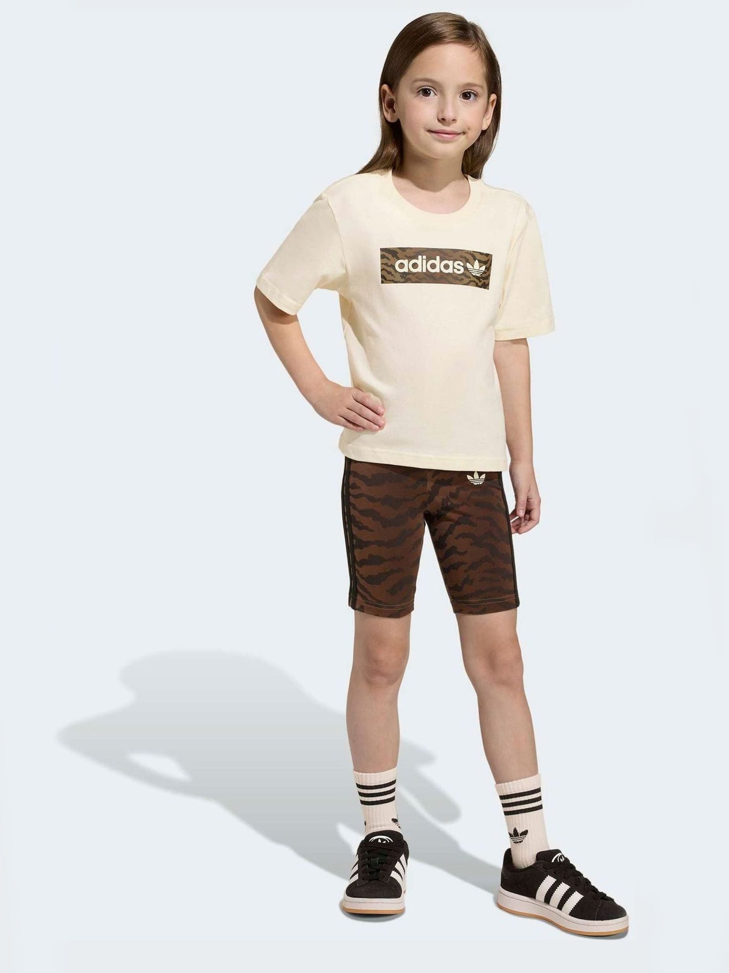 Dsiney Kidz - adidas Originals Brown Animal Top and Cycling Shorts Little Kids Set image 1