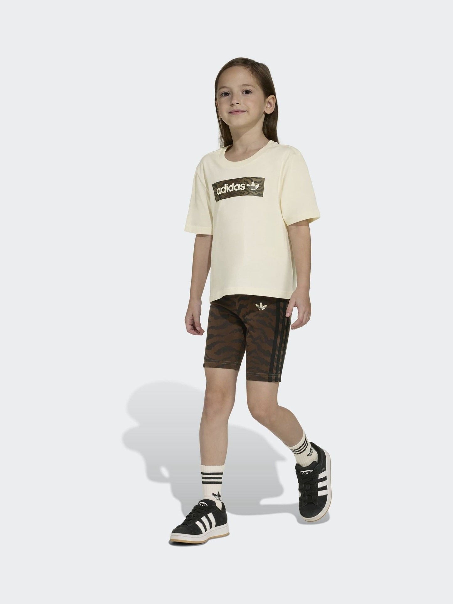 Dsiney Kidz - adidas Originals Brown Animal Top and Cycling Shorts Little Kids Set image 3