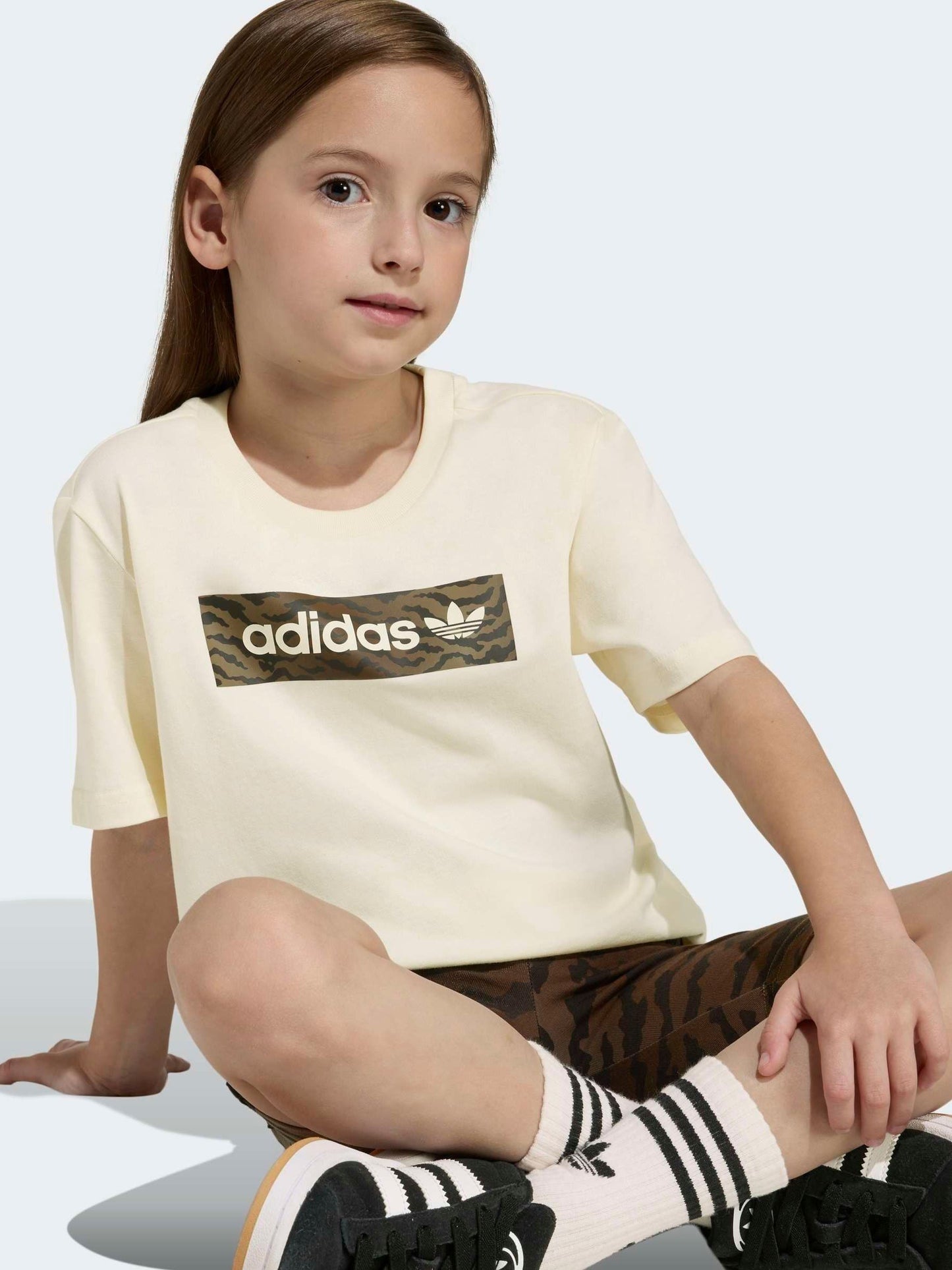 Dsiney Kidz - adidas Originals Brown Animal Top and Cycling Shorts Little Kids Set image 4