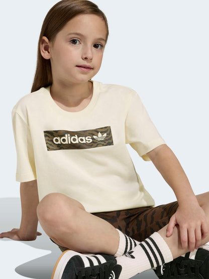 Dsiney Kidz - adidas Originals Brown Animal Top and Cycling Shorts Little Kids Set image 4