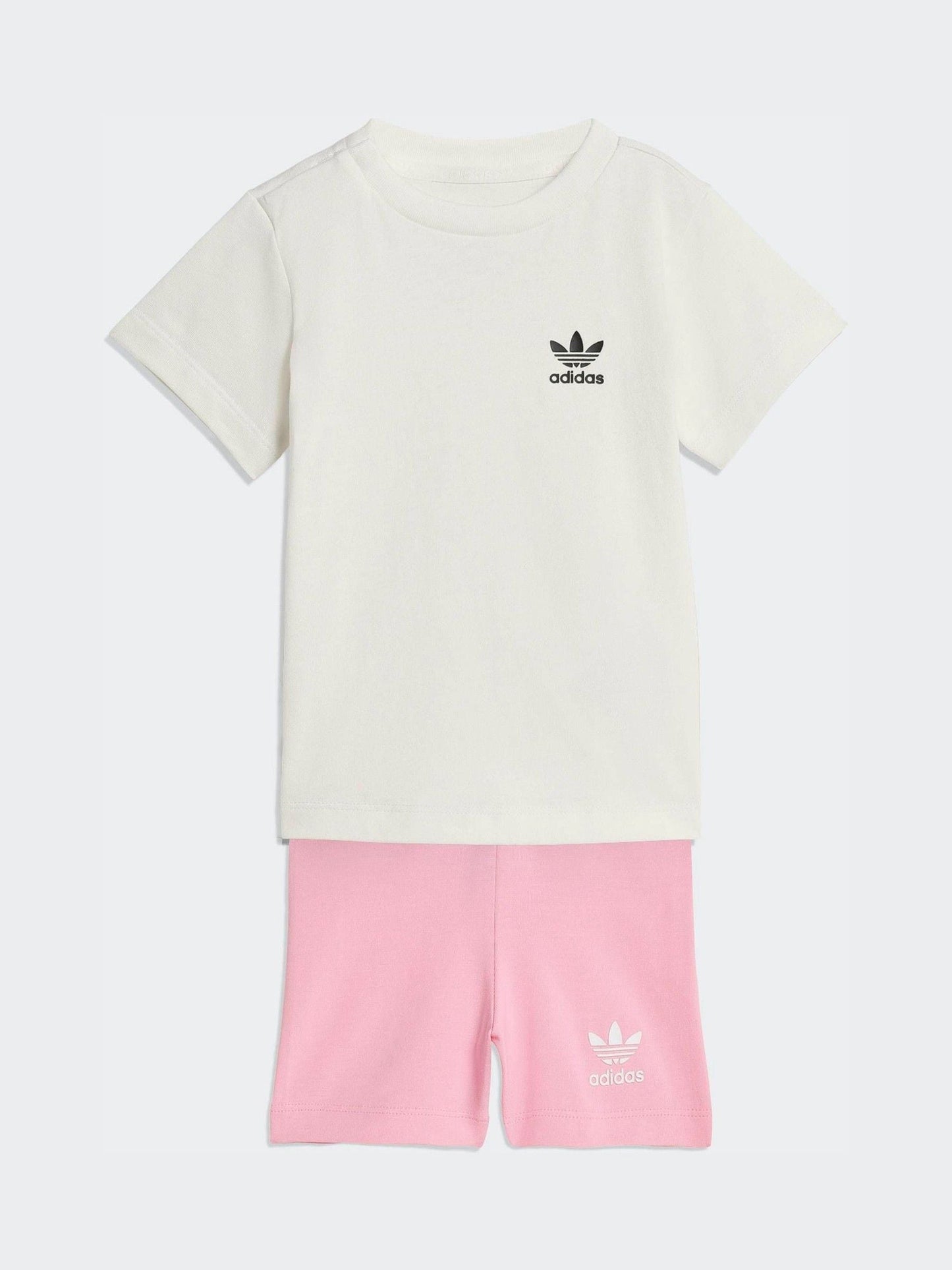 adidas Originals Pink T-Shirt and Cycling Shorts Infant Set image 1