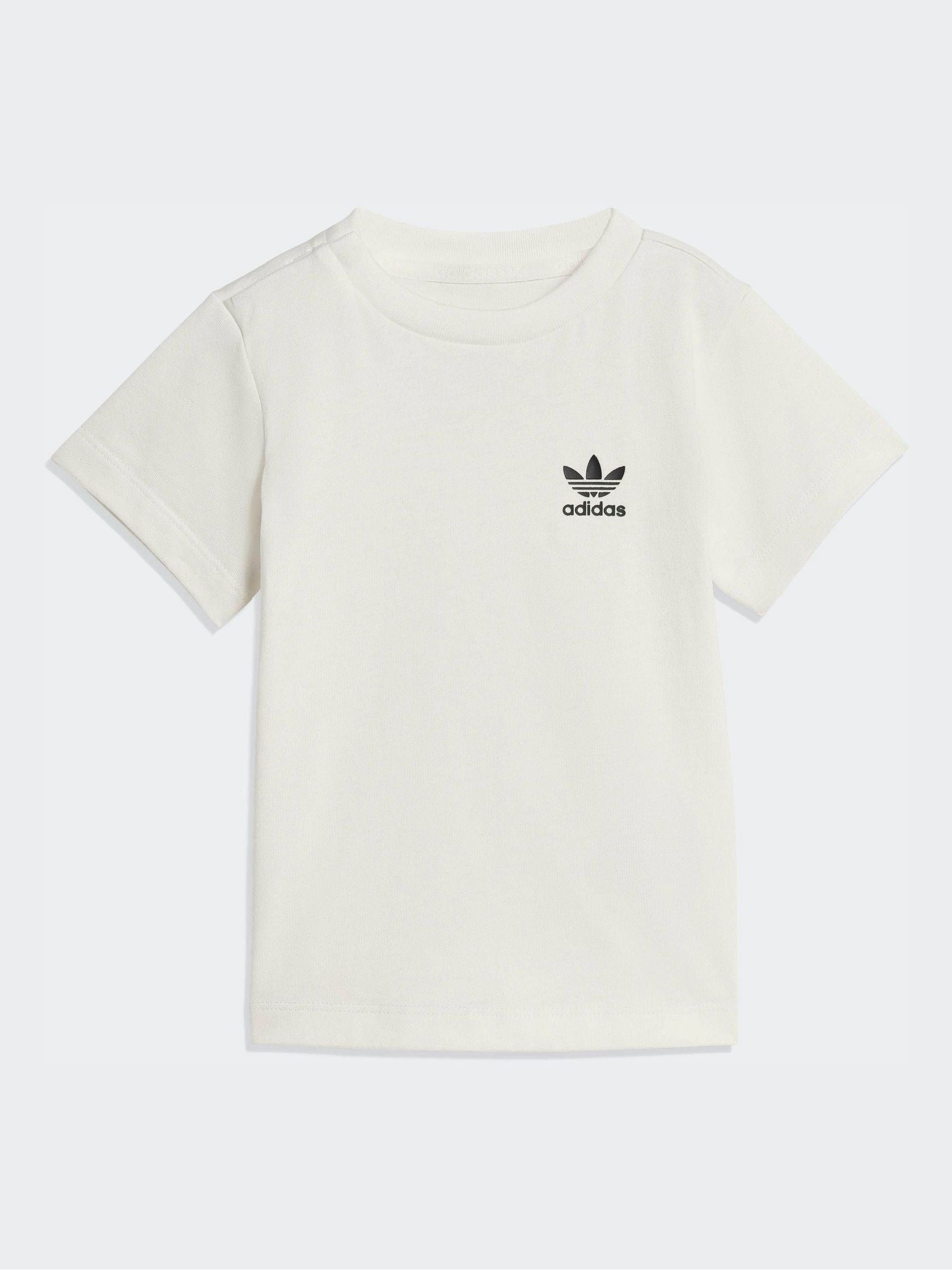 adidas Originals Pink T-Shirt and Cycling Shorts Infant Set image 2