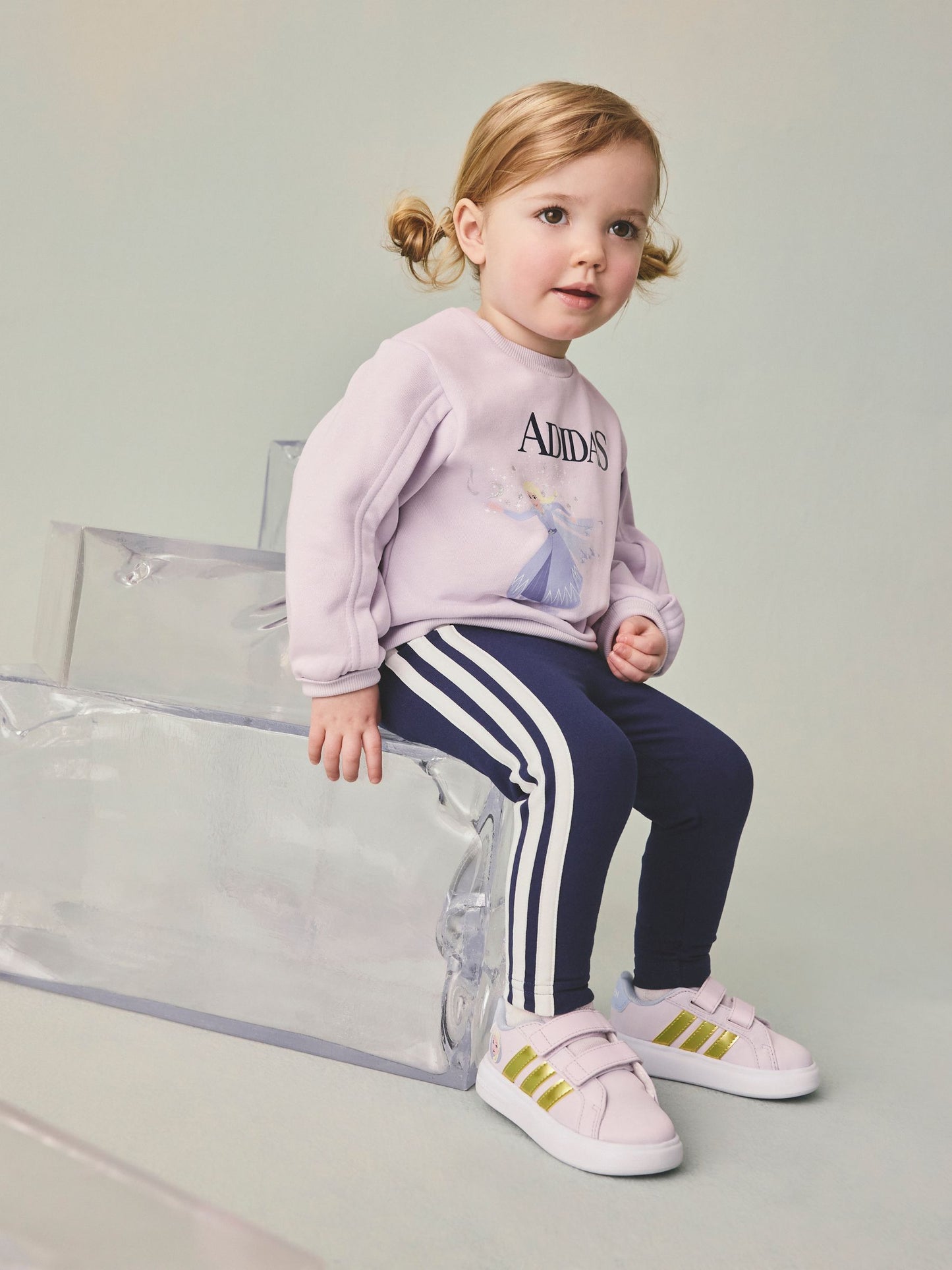 adidas Purple Purple Disney Frozen Sweatshirt and Leggings Infant Set image 1
