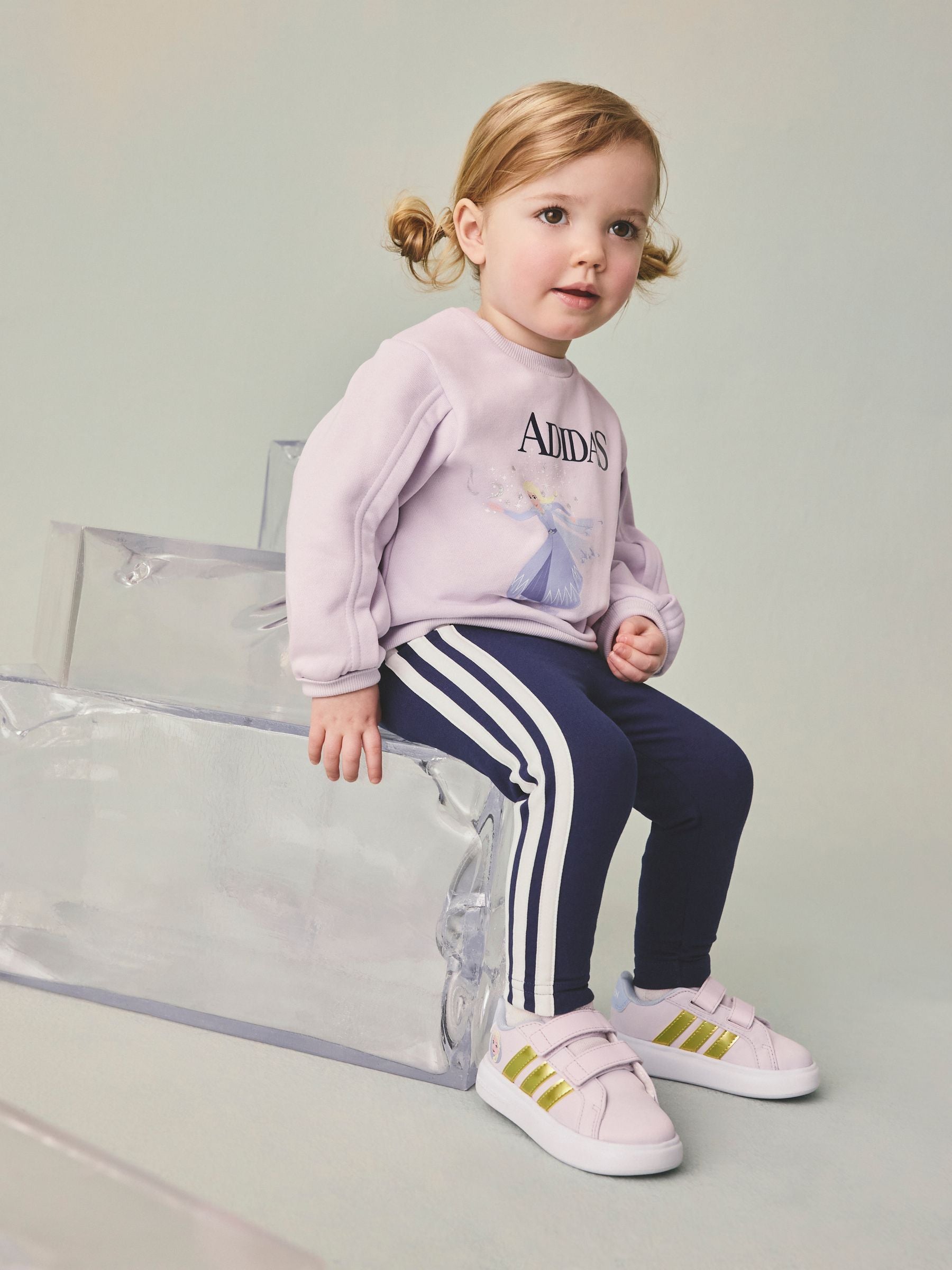 adidas Purple Purple Disney Frozen Sweatshirt and Leggings Infant Set image 1