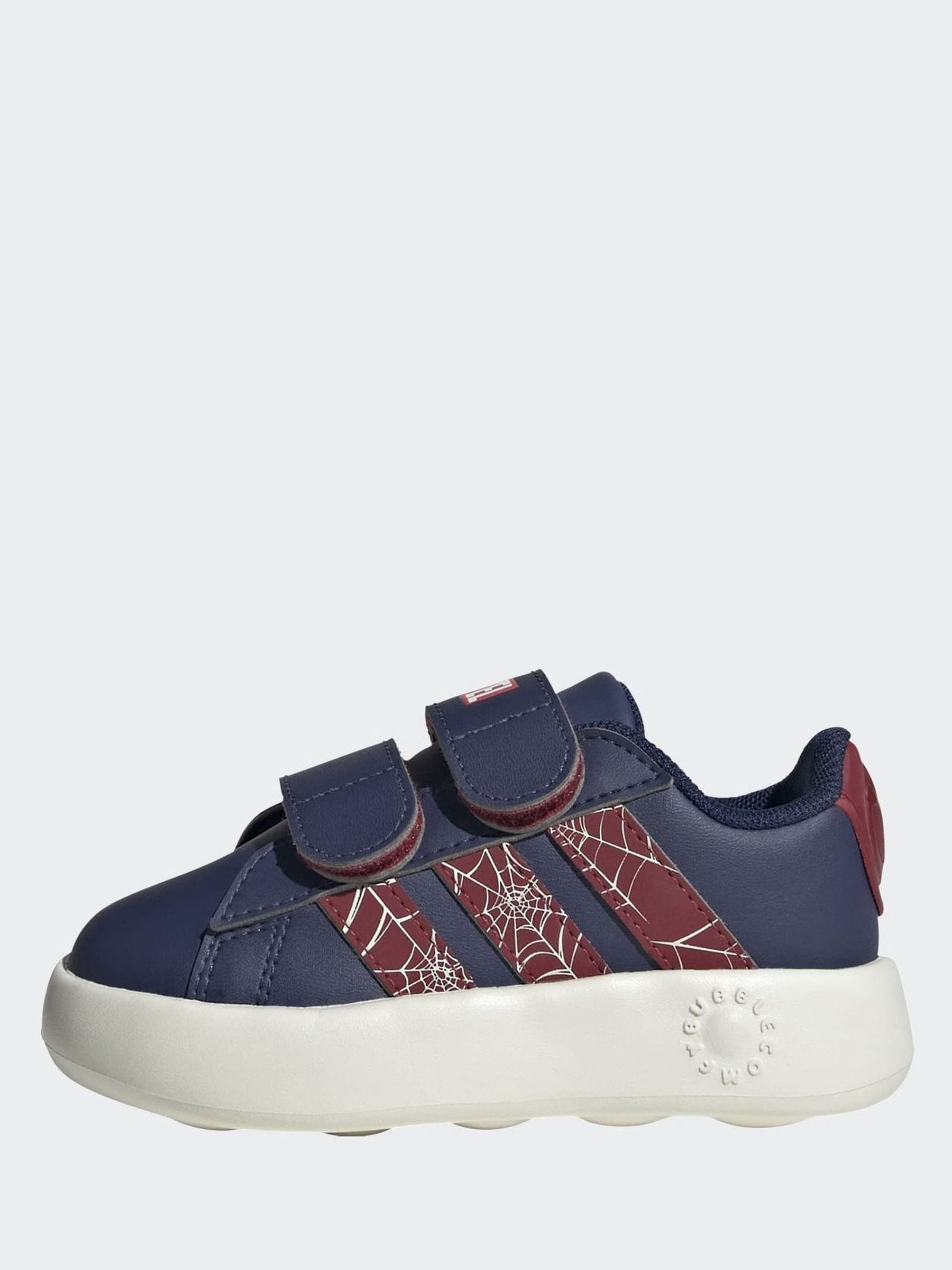 adidas Blue Marvel Spiderman Grand Court Infant Trainers image 3
