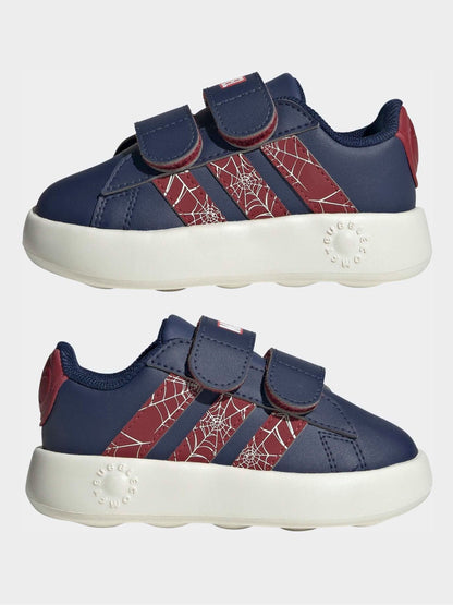 adidas Blue Marvel Spiderman Grand Court Infant Trainers image 6