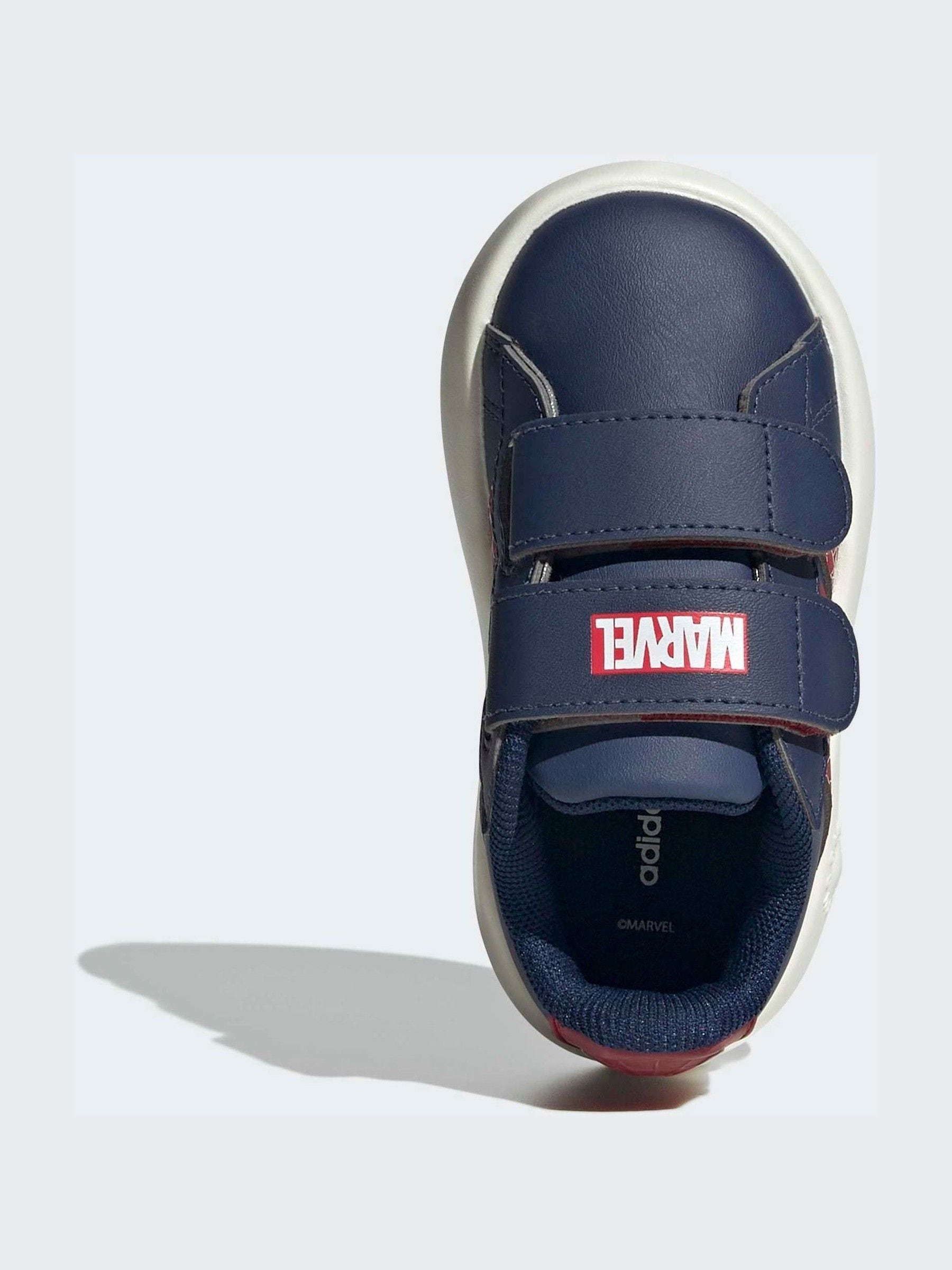 adidas Blue Marvel Spiderman Grand Court Infant Trainers image 7