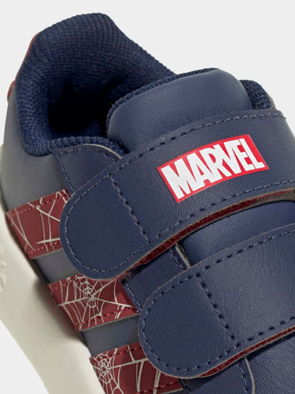 adidas Blue Marvel Spiderman Grand Court Infant Trainers image 9