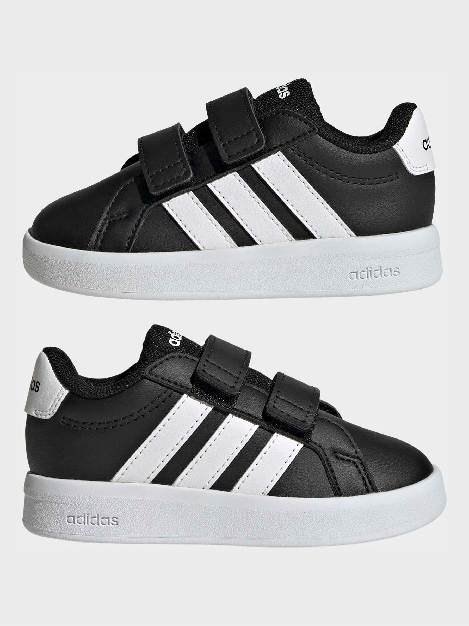 adidas Black Grand Court 3.0 Infant Trainers image 7
