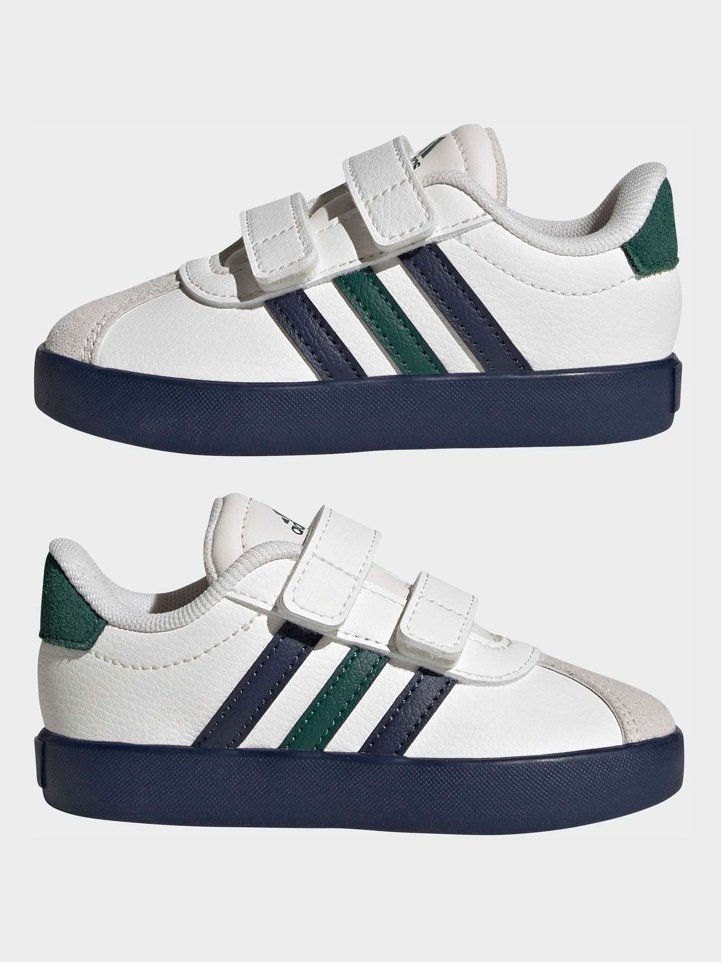 adidas White VL Court 3.0 Hook and Loop Infant Trainers image 5