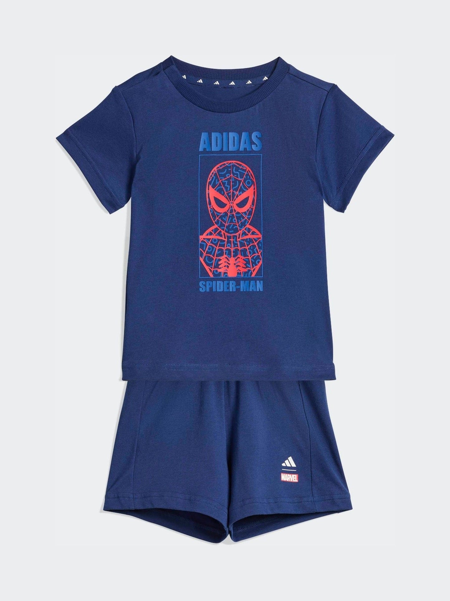 adidas Blue Marvel Spider-Man Top and Shorts Infant Set image 3