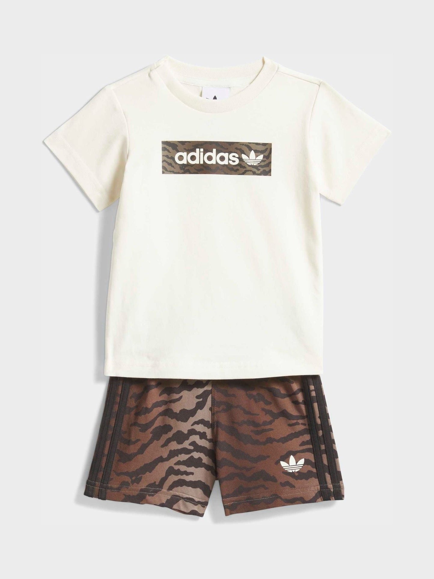 adidas Originals Brown Animal T-Shirt and Shorts Infant Set image 1