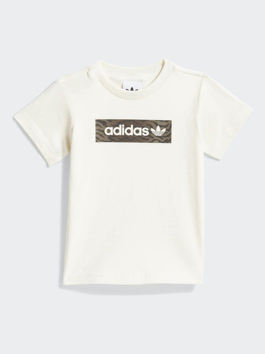 adidas Originals Brown Animal T-Shirt and Shorts Infant Set image 2