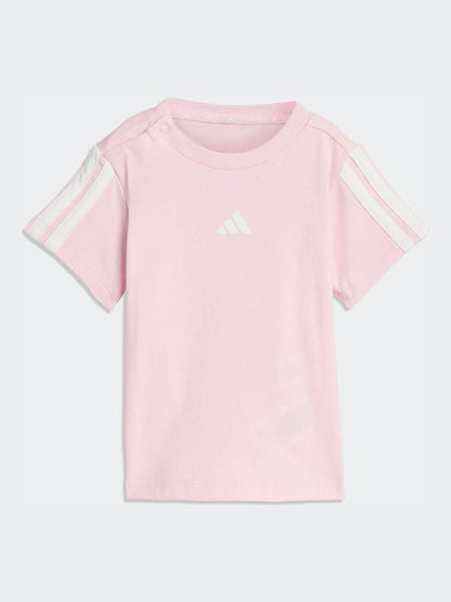 adidas Pink Essentials T-Shirt and Shorts Infant Set image 2