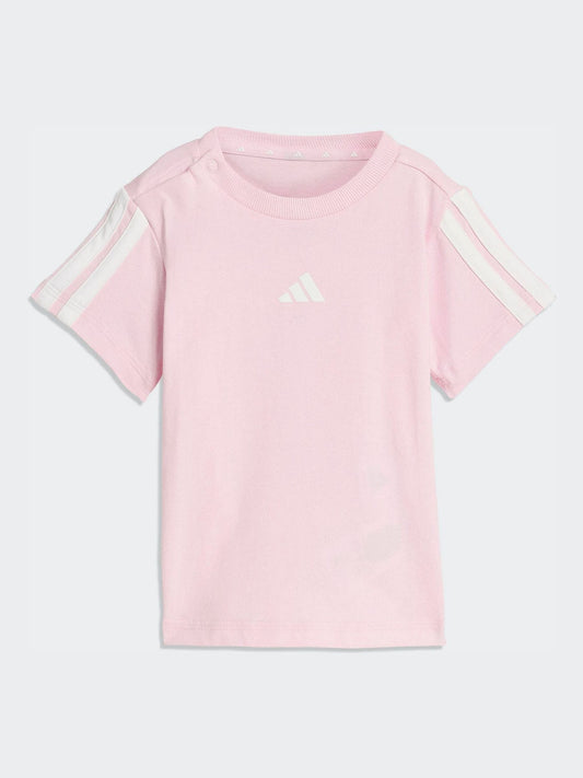 adidas Pink Essentials T-Shirt and Shorts Infant Set image 2