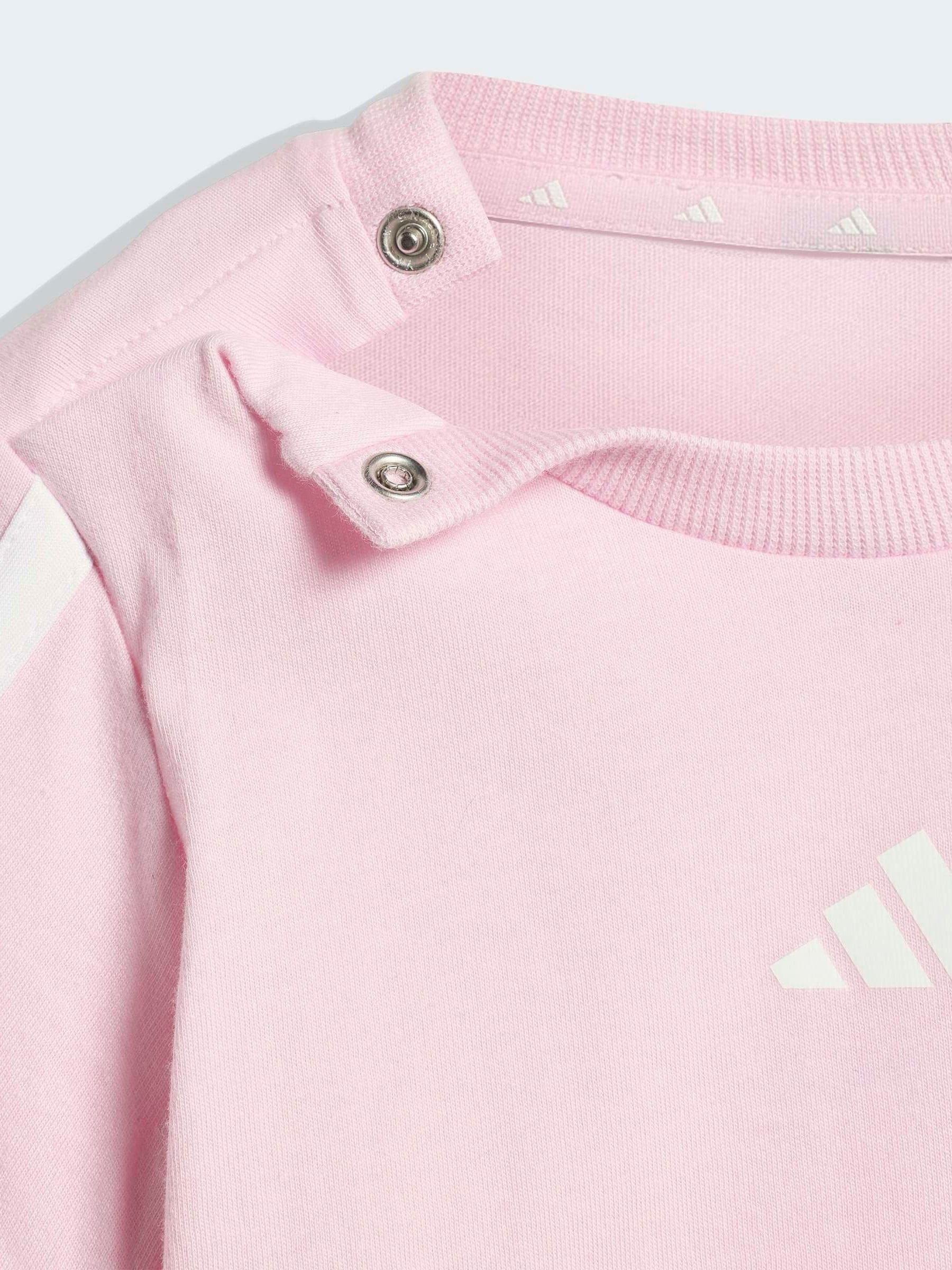 adidas Pink Essentials T-Shirt and Shorts Infant Set image 5