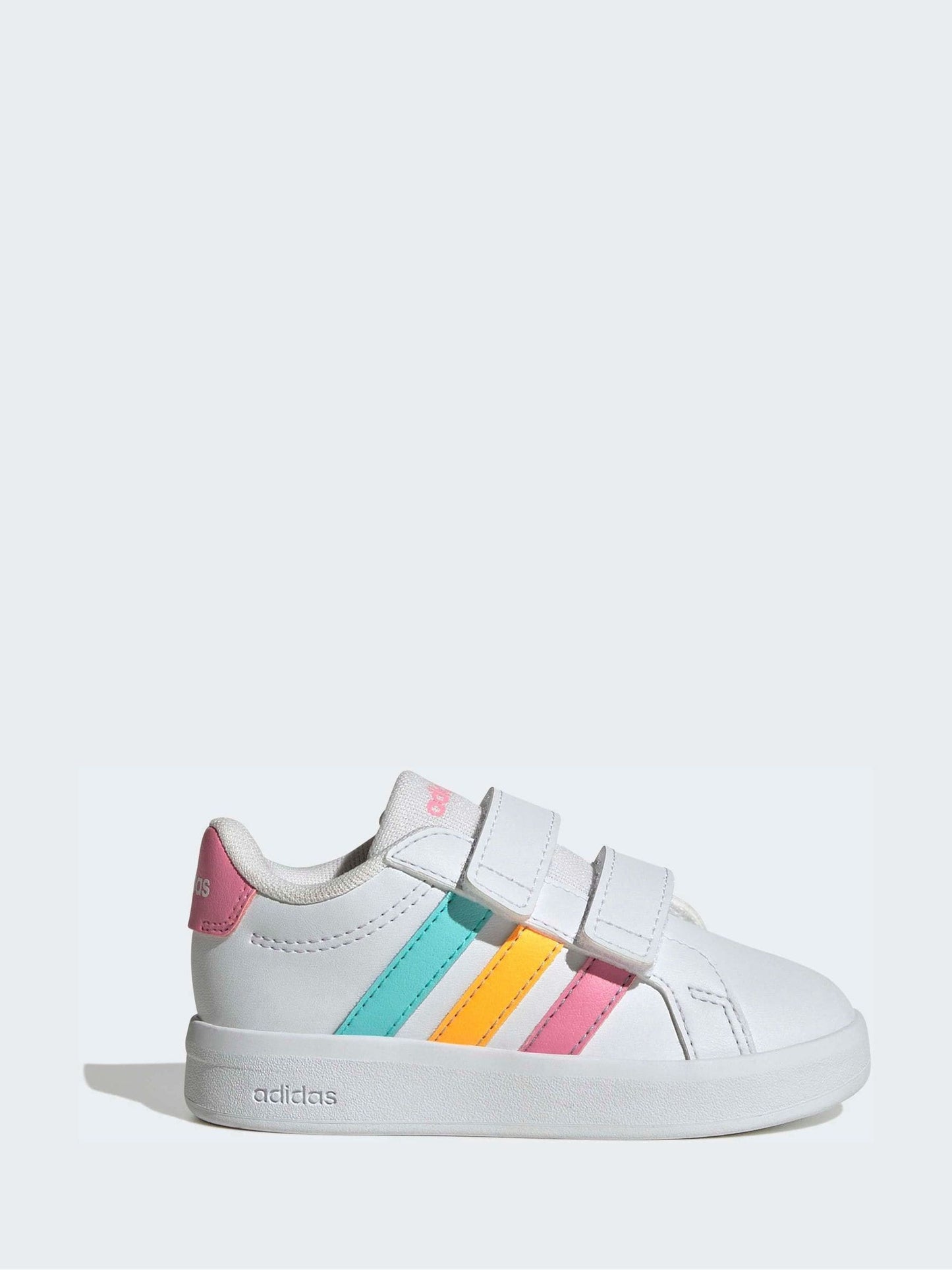 adidas White/Multi Grand Court 3.0 Infant Trainers image 1