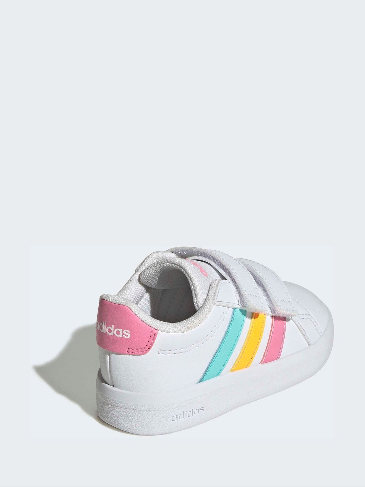 adidas White/Multi Grand Court 3.0 Infant Trainers image 4