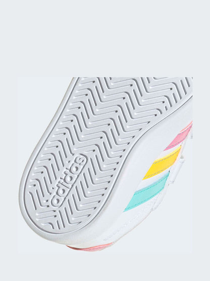 adidas White/Multi Grand Court 3.0 Infant Trainers image 9